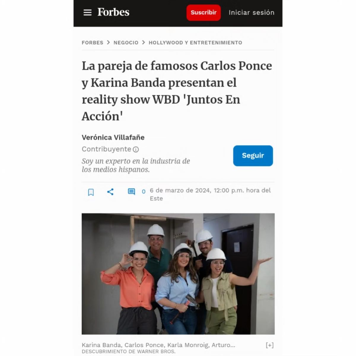 Artículo de Forbes sobre Juntos en Acción